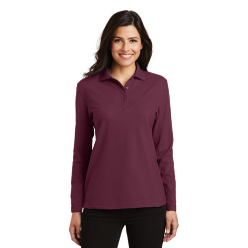 Women's Silk Touch Long Sleeve Polo Thumbnail